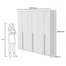 Guarda Roupa Casal Ambiente Alonzo 6 Portas Branco Brilho - Lopas - 2