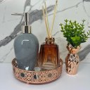 Ver imagem 2 de Bandeja de Metal + Difusor de Vidro + Porta Sabonete + Vaso