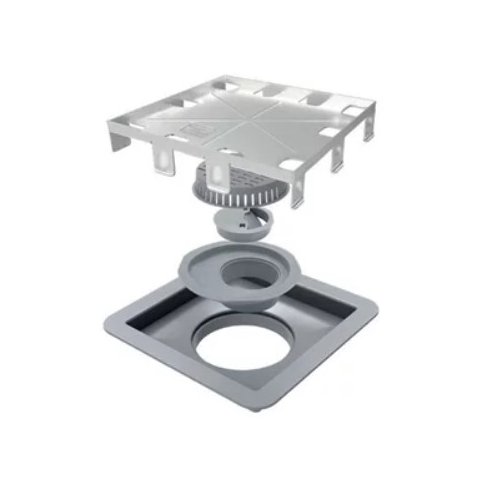 Ralo Linear de Tampa Oculta em Inox e PVC Square Line 10cm