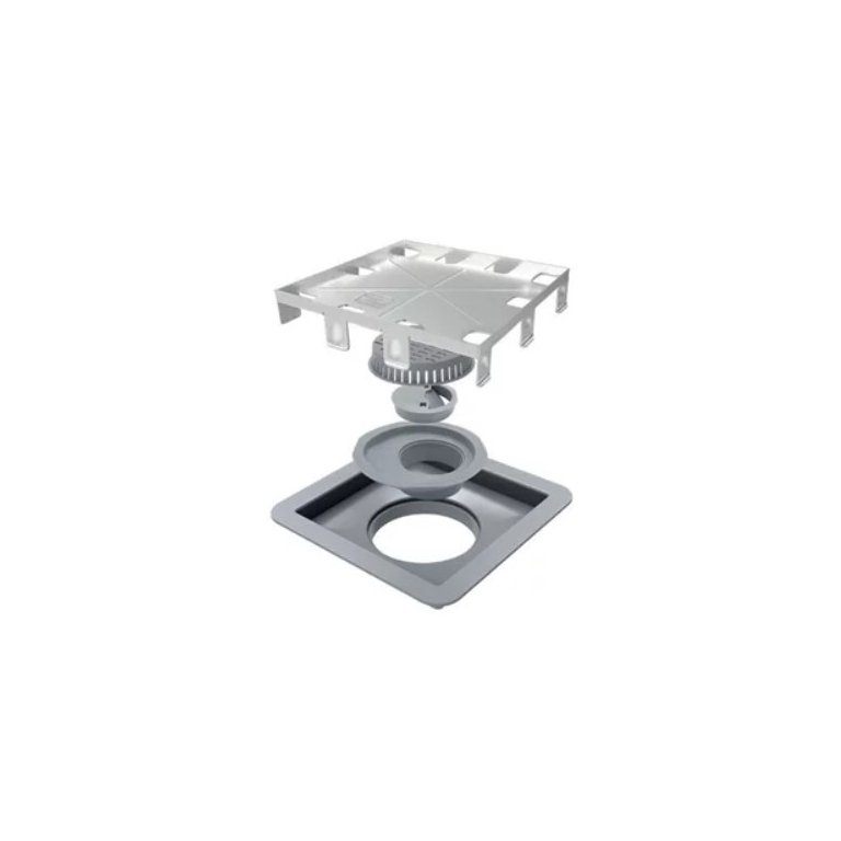 Ralo Linear de Tampa Oculta em Inox e PVC Square Line 10cm