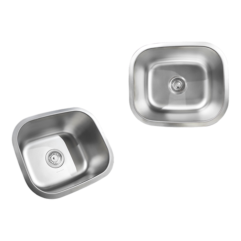 Cuba Basic Compacta 42x36cm em Inox Acetinado com Válvula Inclusa