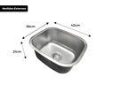 Ver imagem 2 de Cuba Basic Compacta 42x36cm em Inox Acetinado com Válvula Inclusa