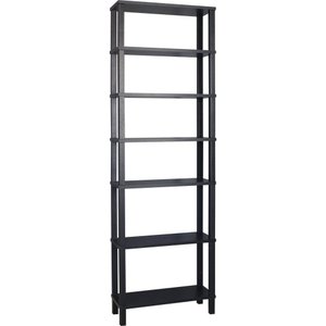 Estante Livros Preta 7 Prateleiras Pretas Evolukit