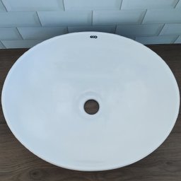 Cuba Oval De Sobrepor Branca Pia Para Banheiro Lavabo Cerâmica Eco Metais - 5