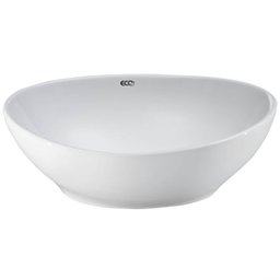 Cuba Oval De Sobrepor Branca Pia Para Banheiro Lavabo Cerâmica Eco Metais - 1