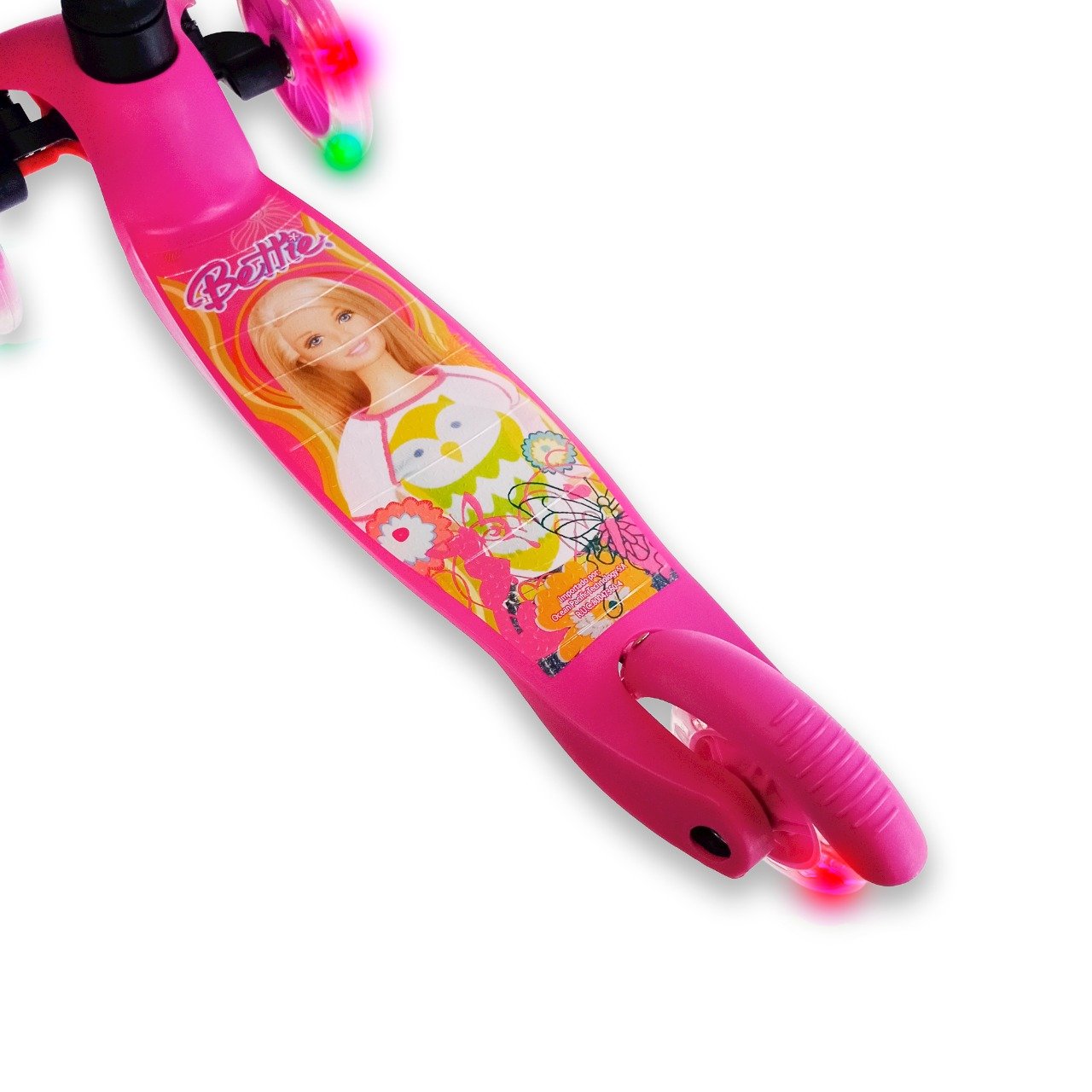 Patinete Infantil 3 Rodas Barbie com Led e Kit Proteção - 3