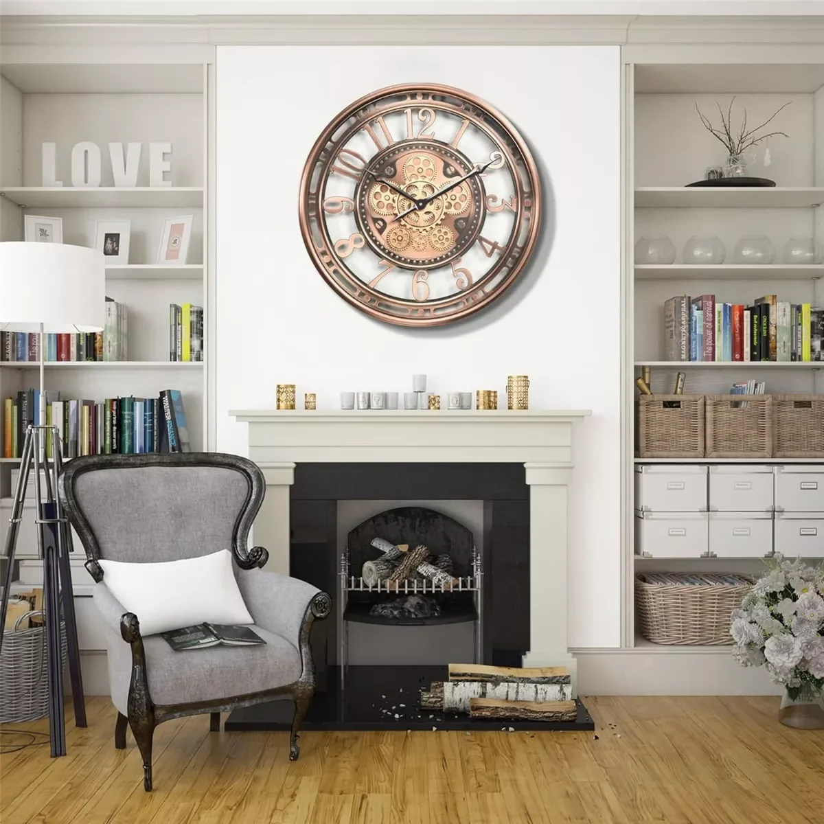 Ver imagem 4 de Relógio de Parede 3d Industrial Cobre Bronze Robusto 53cm