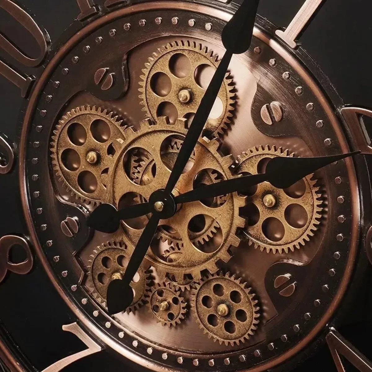 Ver imagem 7 de Relógio de Parede 3d Industrial Cobre Bronze Robusto 53cm