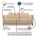 Ver imagem 6 de Kit Poltrona e Sofá 2 Lugares 1,90m Pés Castanho Dourado