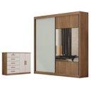 Ver imagem 1 de Guarda Roupa Casal Sienna com Espelho e Cômoda Seul Cumaru 25