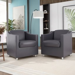 Kit 4 Poltronas para Recepção Clínica Médica - Balaqui Decor Cor:Cinza - 2