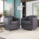 Ver imagem 2 de Kit 4 Poltronas para Recepção Clínica Médica - Balaqui Decor Cor:Cinza