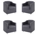 Ver imagem 1 de Kit 4 Poltronas para Recepção Clínica Médica - Balaqui Decor Cor:Cinza