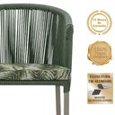Ver imagem 3 de Mesa com 4 Cadeiras de Jantar Roma 100cm e Noronha em Aluminío Fendi Corda Nautica Estofado 5 Trama