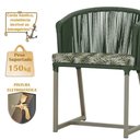 Ver imagem 4 de Mesa com 4 Cadeiras de Jantar Roma 100cm e Noronha em Aluminío Fendi Corda Nautica Estofado 5 Trama