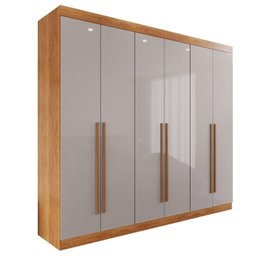 Guarda-roupa Casal 100% Mdf 6 Portas 4 Gavetas Grécia - Mais Móveis Cor Cinamomo/off-white - 2