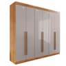 Guarda-roupa Casal 100% Mdf 6 Portas 4 Gavetas Grécia - Mais Móveis Cor Cinamomo/off-white - 2