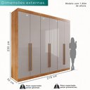 Ver imagem 3 de Guarda-roupa Casal 100% Mdf 6 Portas 4 Gavetas Grécia - Mais Móveis Cor Cinamomo/off-white