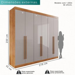 Guarda-roupa Casal 100% Mdf 6 Portas 4 Gavetas Grécia - Mais Móveis Cor Cinamomo/off-white - 3