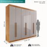 Guarda-roupa Casal 100% Mdf 6 Portas 4 Gavetas Grécia - Mais Móveis Cor Cinamomo/off-white - 3