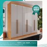 Guarda-roupa Casal 100% Mdf 6 Portas 4 Gavetas Grécia - Mais Móveis Cor Cinamomo/off-white - 6