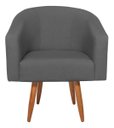 Ver imagem 3 de Poltrona Decorativa Recepção Luiza Jj Pés Palito Linho:cinza-escuro
