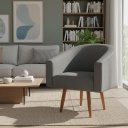 Ver imagem 1 de Poltrona Decorativa Recepção Luiza Jj Pés Palito Linho:cinza-escuro