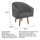 Ver imagem 4 de Poltrona Decorativa Recepção Luiza Jj Pés Palito Linho:cinza-escuro