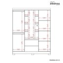 Ver imagem 5 de Guarda Roupa Casal Olímpia 4 Portas de Bater 2 Gavetas MDP com Espelho Cinamomo Off White