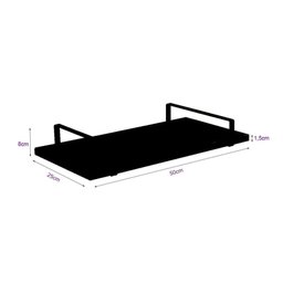 Bandeja Decorativa 25x50cm Borda Infinita Castanho com Alça Cobre - 2