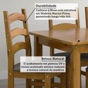 Ver imagem 5 de Conjunto Sala de Jantar Mesa 120cm e 4 Cadeiras Estofadas 100% Madeira Maciça Napoli Espresso Móveis Marrom/Nogueira/Cinza