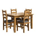 Ver imagem 2 de Conjunto Sala de Jantar Mesa 120cm e 4 Cadeiras Estofadas 100% Madeira Maciça Napoli Espresso Móveis Marrom/Nogueira/Cinza