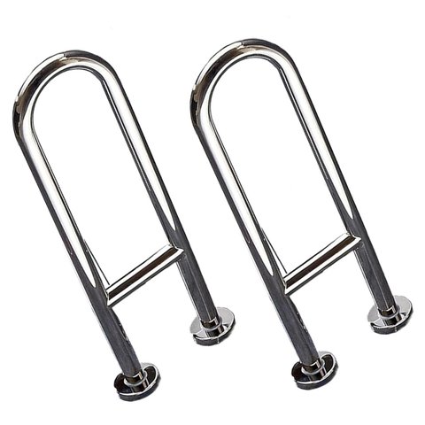 Barra de Apoio em U 45cm Kit 2 Uni Banheiro Box Seguranca Idoso Cadeirante Gestante Hospital Casa de