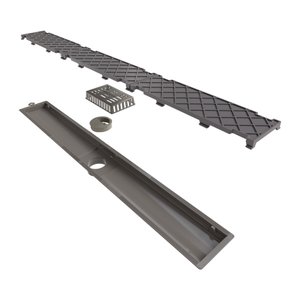 Ralo Linear Novii Seco 8881 75cm Saída Central com Tampa Oculta Oculta 8881