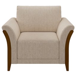 Kit 2 Poltronas Decorativas Pés em Madeira Market Linho Cru - Gran Belo - 7