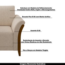 Kit 2 Poltronas Decorativas Pés em Madeira Market Linho Cru - Gran Belo - 4