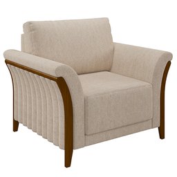 Kit 2 Poltronas Decorativas Pés em Madeira Market Linho Cru - Gran Belo - 6