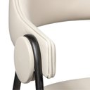 Ver imagem 5 de Cadeira Metal Estofado Premium Conforto Estilo Minimalista Zaya Branco/Preto/Sintético Bege