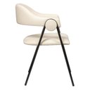 Ver mais imagens de Cadeira Metal Estofado Premium Conforto Estilo Minimalista Zaya Branco/Preto/Sintético Bege
