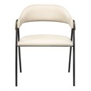 Ver imagem 7 de Cadeira Metal Estofado Premium Conforto Estilo Minimalista Zaya Branco/Preto/Sintético Bege