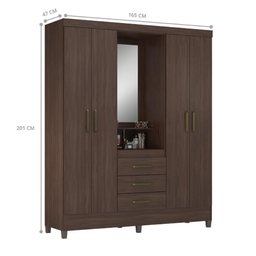 Gurda Roupa Saturno 4 Portas Cafe Touch - 4 Gurda Roupa Saturno 4 Portas Cafe Touch - 4