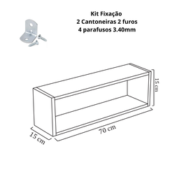 Nicho Retangular Decorativo 70cx25px15a Preto em Mdf - 10