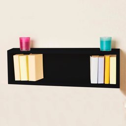 Nicho Retangular Decorativo 70cx25px15a Preto em Mdf - 6
