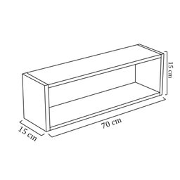 Nicho Retangular Decorativo 70cx25px15a Preto em Mdf - 4