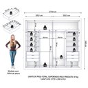 Ver imagem 5 de Guarda Roupas Ripado Casal com Espelho Interno 2 Portas de Correr 6 Gavetas Coliseu Zanzini Branco
