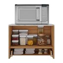 Ver imagem 5 de Balcão Suspenso 60cm para Forno/micro-ondas com 1 Porta e 1 Gaveta Multimóveis Cr20345 Amêndoa/m