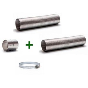 Kit 2 Duto Alum. Semi-flexivel 150mm C/5m + Luva + 4 Abraç.