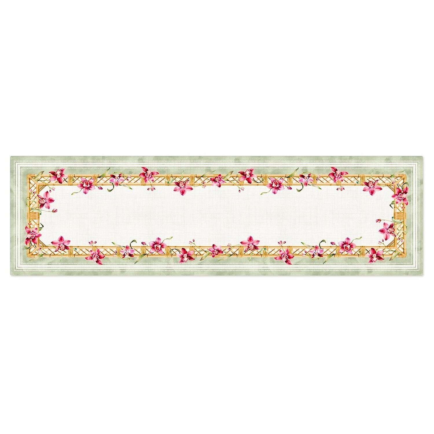 Caminho de Mesa Flor Orquídea com Hidrorrepelência 43x141cm