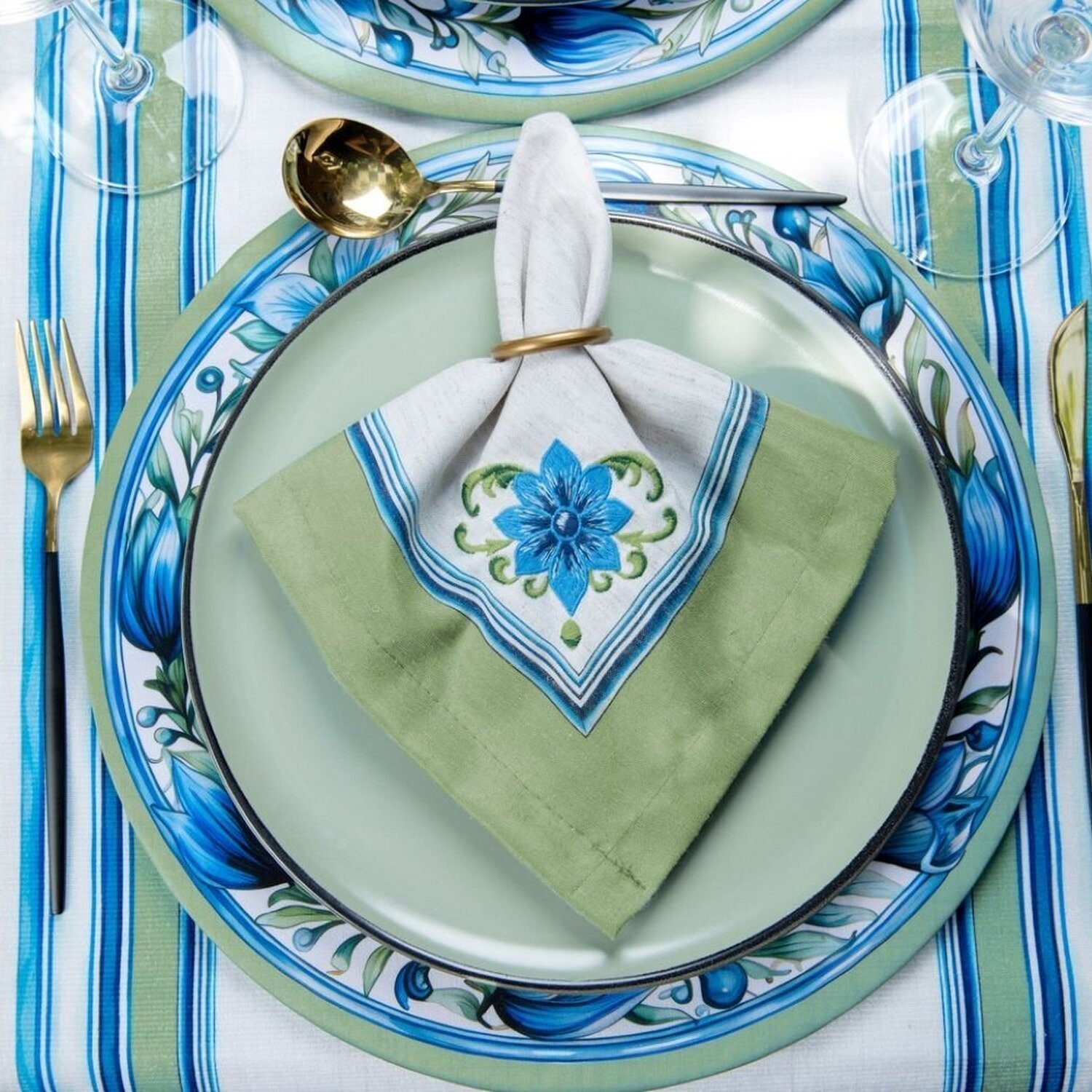 Caminho de Mesa Floral Blue com Hidrorrepelência 43x141cm - 4