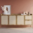 Ver imagem 2 de Balcão Aparador Buffet 3 Portas Pé Metal Arlo A10 Hanover/dourado - Mpozenato